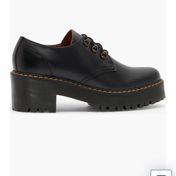 Brand New!! Dr Martens Leona Platform Derby Shoes black $160 - Picture 3 of 16